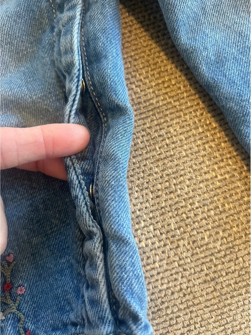Old Navy Embroidered Denim Overalls